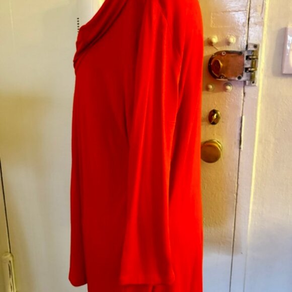 Women's Kenneth Cole Red Tunic with Cowl Neck - Picture 2 of 5